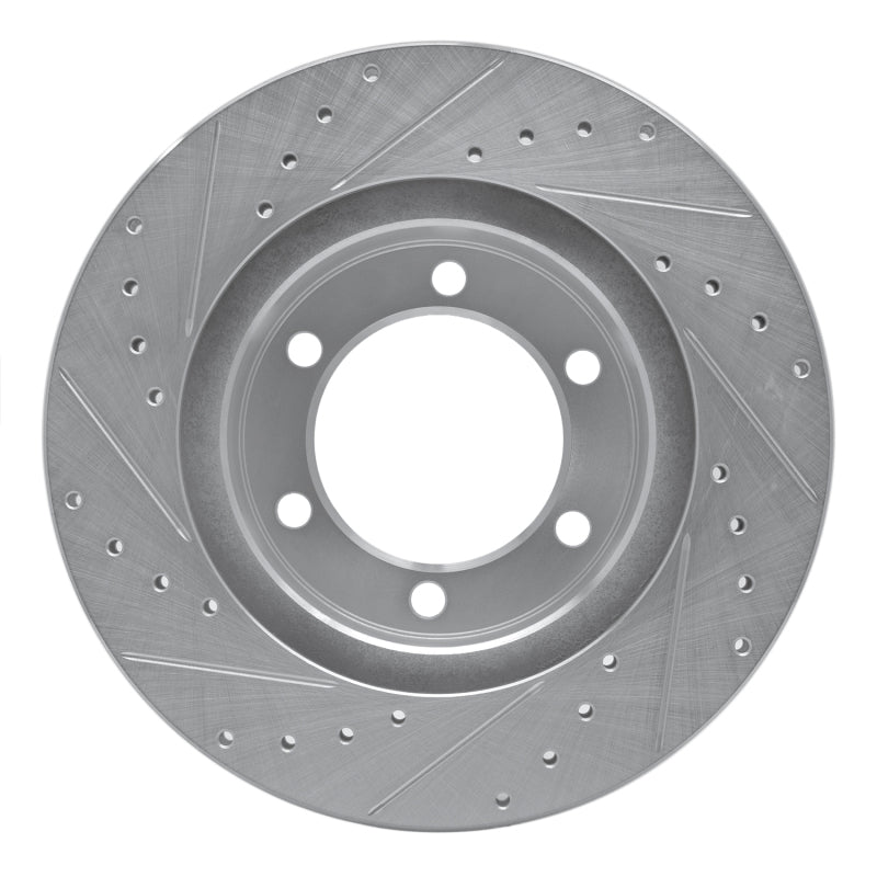 R1 95-04 Toyota 4Runner Front Right Drilled & Slotted Silver Brake Rotor-Brake Rotors - Slot & Drilled-Grocery Getter Performance