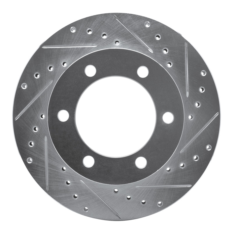 R1 95-04 Toyota 4Runner Front Right Drilled & Slotted Silver Brake Rotor-Brake Rotors - Slot & Drilled-Grocery Getter Performance