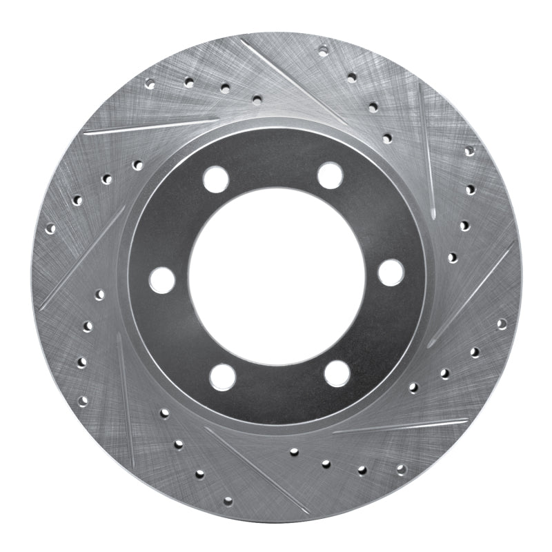 R1 95-04 Toyota 4Runner Front Right Drilled & Slotted Silver Brake Rotor-Brake Rotors - Slot & Drilled-Grocery Getter Performance