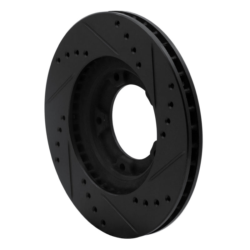 R1 95-04 Toyota Tacoma Front Left Drilled & Slotted Black Brake Rotor-Brake Rotors - Slot & Drilled-Grocery Getter Performance
