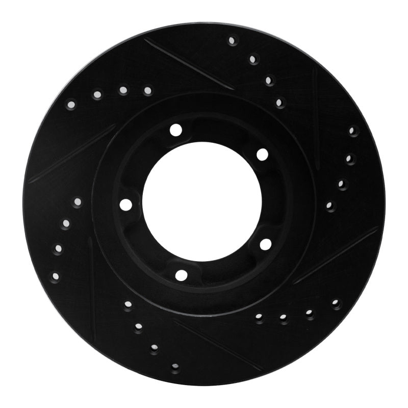 R1 95-04 Toyota Tacoma Front Left Drilled & Slotted Black Brake Rotor-Brake Rotors - Slot & Drilled-Grocery Getter Performance