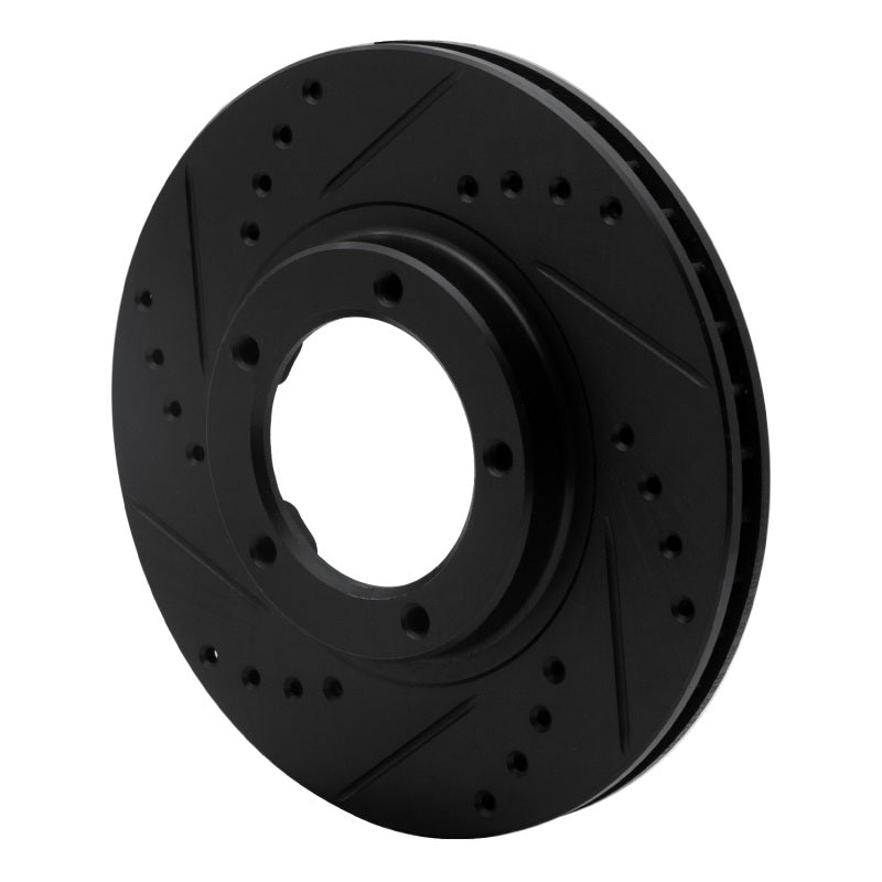 R1 95-04 Toyota Tacoma Front Left Drilled & Slotted Black Brake Rotor-Brake Rotors - Slot & Drilled-Grocery Getter Performance