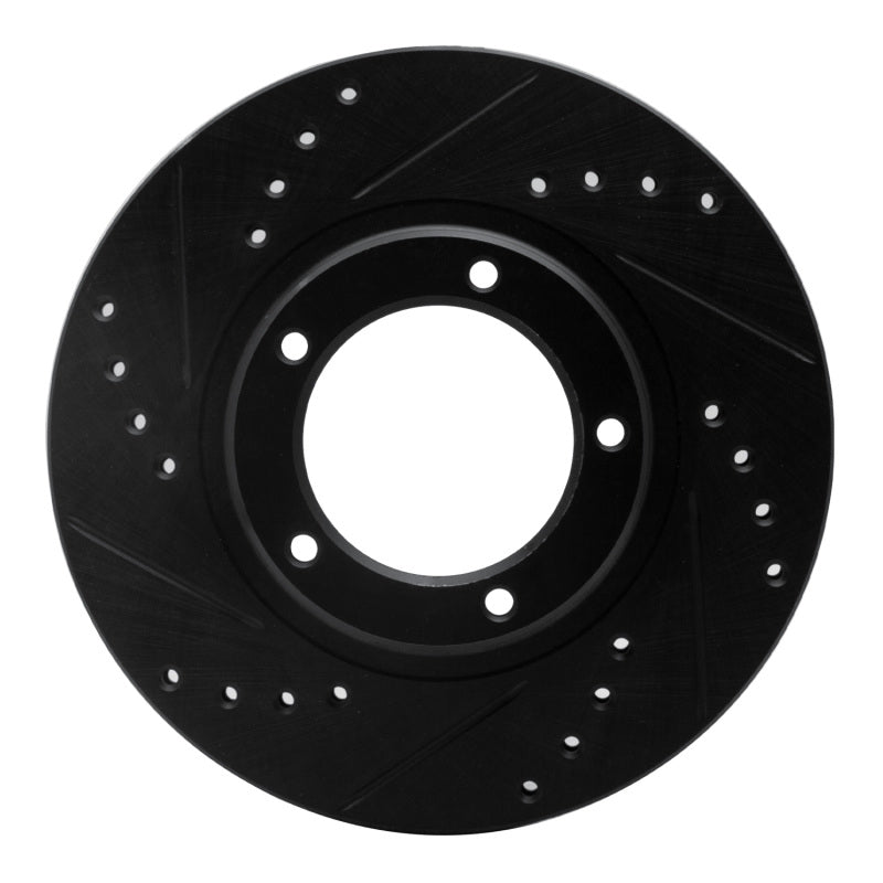 R1 95-04 Toyota Tacoma Front Left Drilled & Slotted Black Brake Rotor-Brake Rotors - Slot & Drilled-Grocery Getter Performance