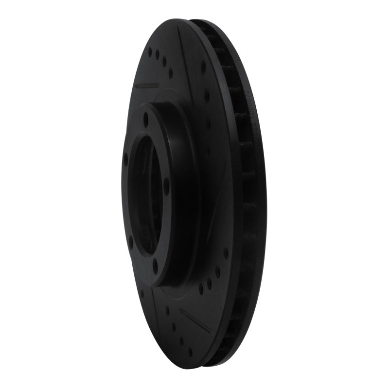 R1 95-04 Toyota Tacoma Front Right Drilled & Slotted Black Brake Rotor-Brake Rotors - Slot & Drilled-Grocery Getter Performance