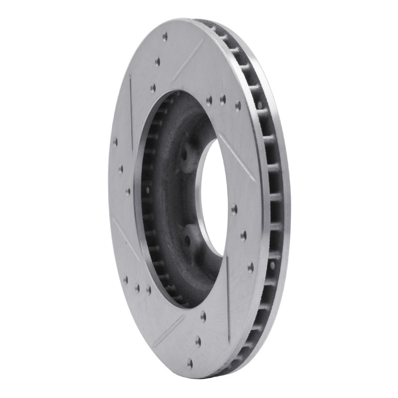 R1 95-04 Toyota Tacoma Front Right Drilled & Slotted Silver Brake Rotor-Brake Rotors - Slot & Drilled-Grocery Getter Performance