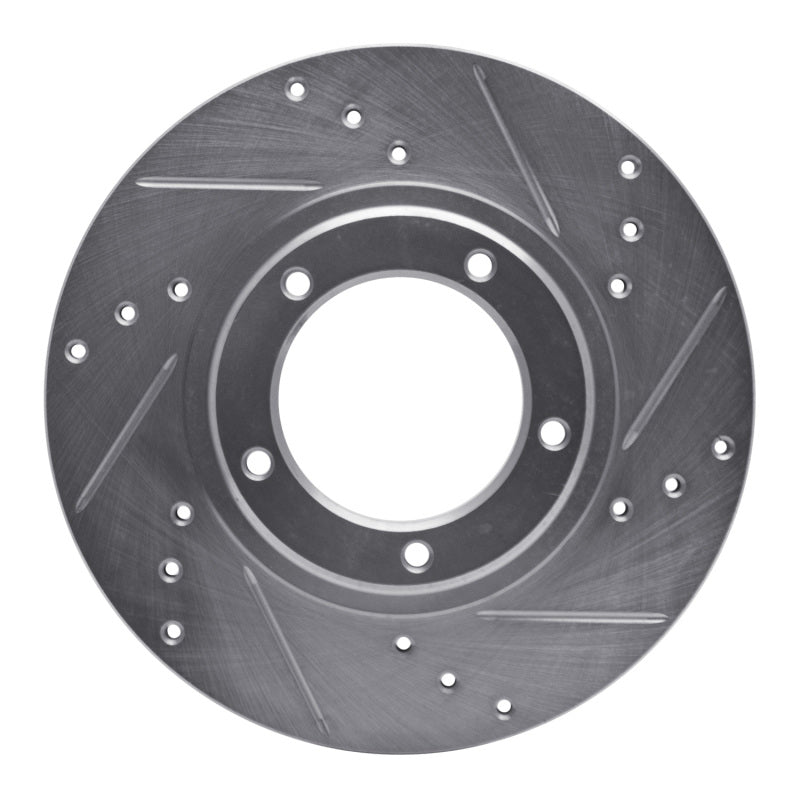 R1 95-04 Toyota Tacoma Front Right Drilled & Slotted Silver Brake Rotor-Brake Rotors - Slot & Drilled-Grocery Getter Performance