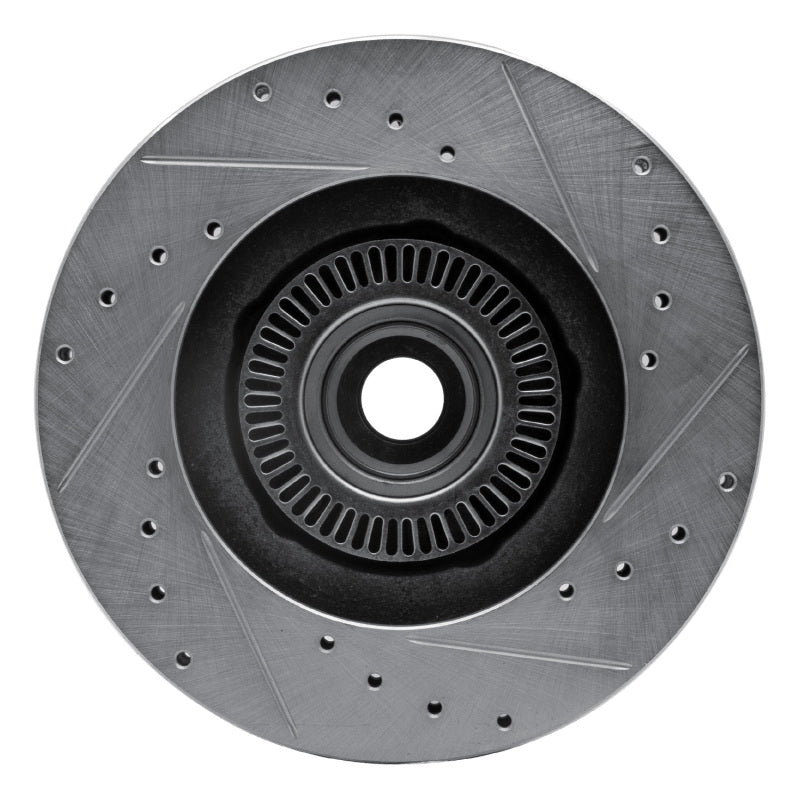 R1 95-11 Ford Explorer Front Left Drilled & Slotted Silver Brake Rotor-Brake Rotors - Slot & Drilled-Grocery Getter Performance