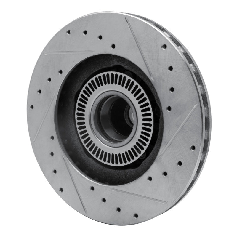 R1 95-11 Ford Explorer Front Left Drilled & Slotted Silver Brake Rotor-Brake Rotors - Slot & Drilled-Grocery Getter Performance