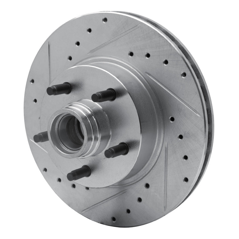 R1 95-11 Ford Explorer Front Left Drilled & Slotted Silver Brake Rotor-Brake Rotors - Slot & Drilled-Grocery Getter Performance