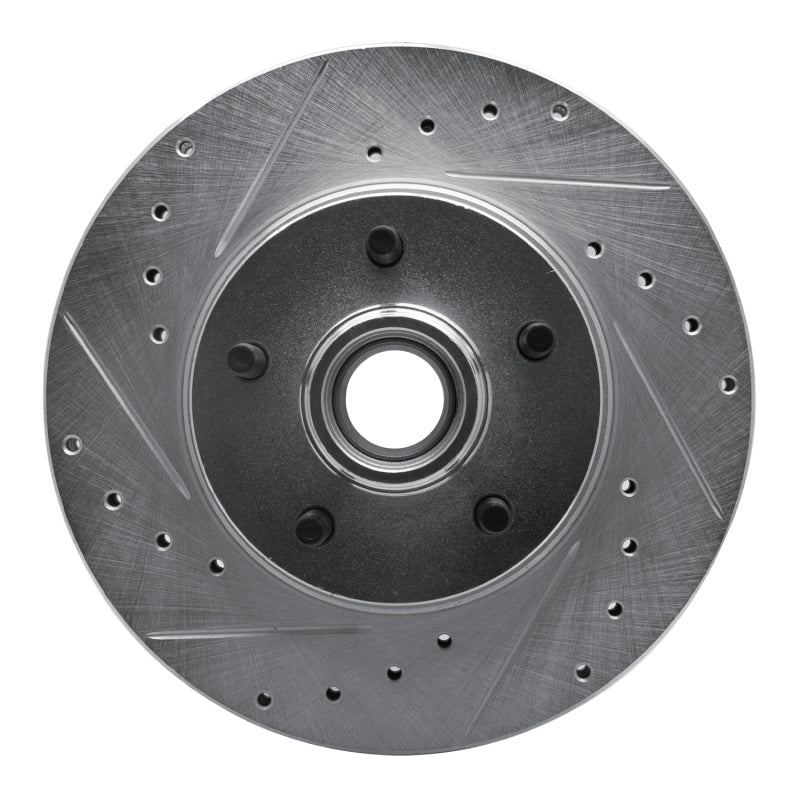 R1 95-11 Ford Explorer Front Left Drilled & Slotted Silver Brake Rotor-Brake Rotors - Slot & Drilled-Grocery Getter Performance