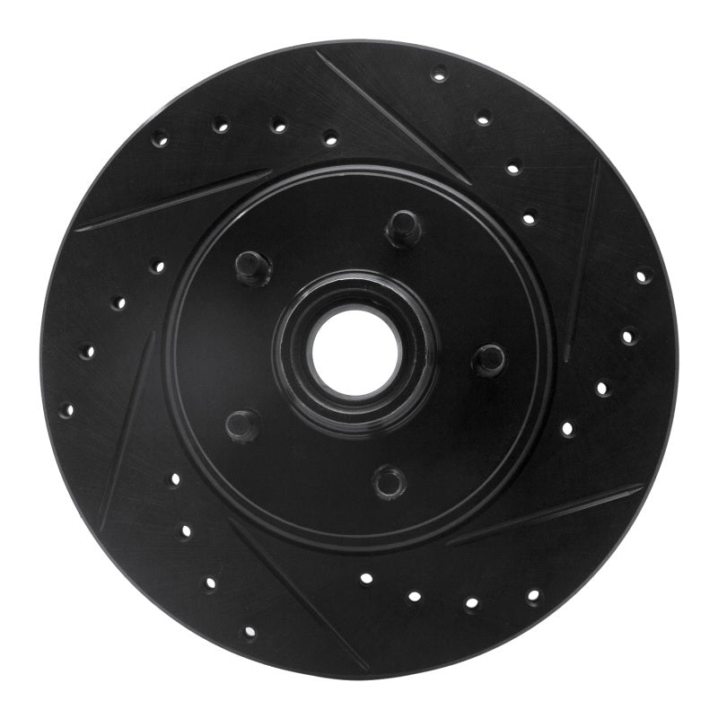 R1 95-11 Ford Explorer Front Right Drilled & Slotted Black Brake Rotor-Brake Rotors - Slot & Drilled-Grocery Getter Performance