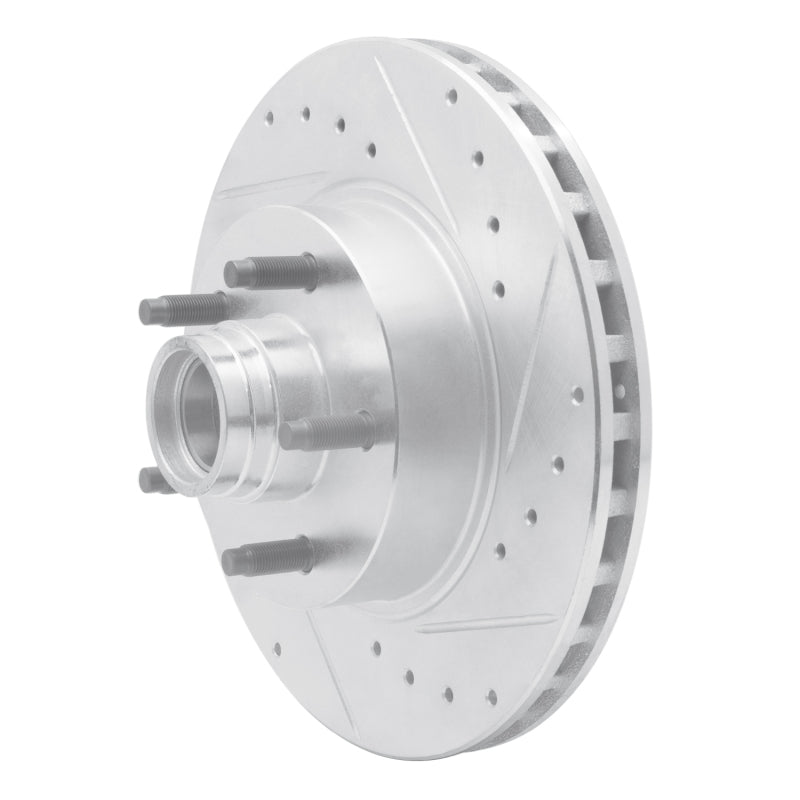 R1 95-11 Ford Ranger (USA/Canada) Front Right Drilled & Slotted Silver Brake Rotor-Brake Rotors - Slot & Drilled-Grocery Getter Performance