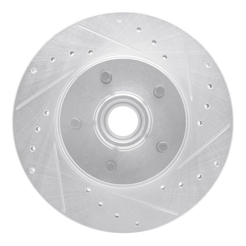 R1 95-11 Ford Ranger (USA/Canada) Front Right Drilled & Slotted Silver Brake Rotor-Brake Rotors - Slot & Drilled-Grocery Getter Performance