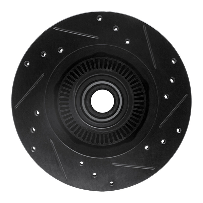 R1 95-97 Ford Ranger (USA/Canada) Front Left Drilled & Slotted Black Brake Rotor-Brake Rotors - Slot & Drilled-Grocery Getter Performance