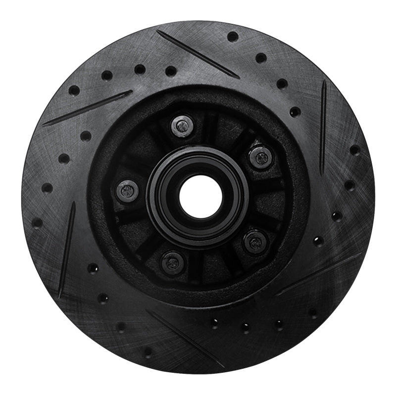 R1 95-97 Ford Ranger (USA/Canada) Front Left Drilled & Slotted Black Brake Rotor-Brake Rotors - Slot & Drilled-Grocery Getter Performance