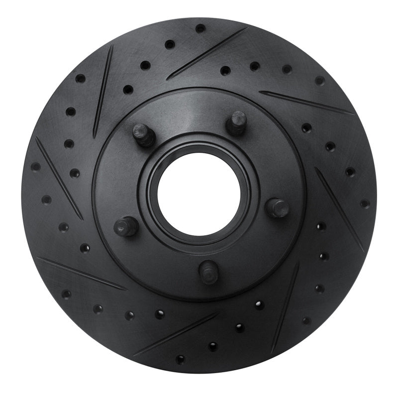 R1 95-97 Ford Ranger (USA/Canada) Front Left Drilled & Slotted Black Brake Rotor-Brake Rotors - Slot & Drilled-Grocery Getter Performance