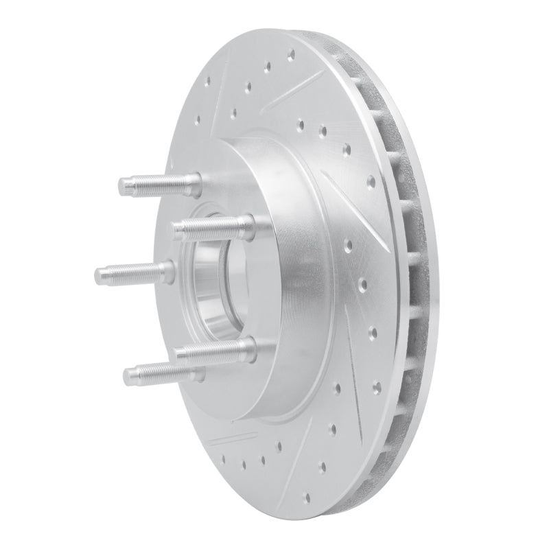 R1 95-97 Ford Ranger (USA/Canada) Front Left Drilled & Slotted Silver Brake Rotor-Brake Rotors - Slot & Drilled-Grocery Getter Performance