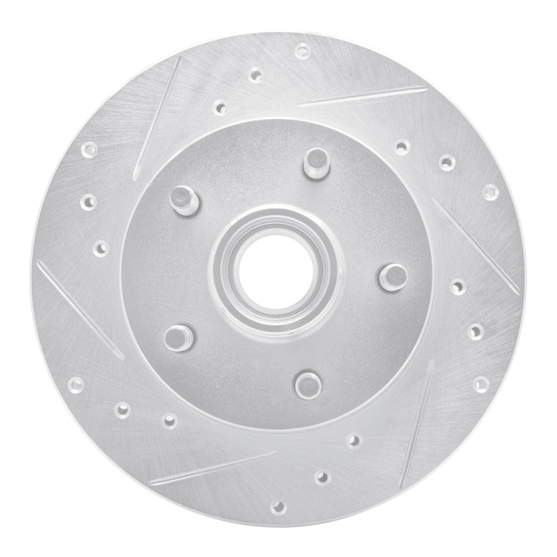 R1 95-97 Ford Ranger (USA/Canada) Front Left Drilled & Slotted Silver Brake Rotor-Brake Rotors - Slot & Drilled-Grocery Getter Performance