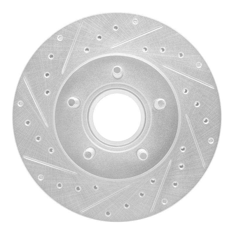 R1 95-97 Ford Ranger (USA/Canada) Front Left Drilled & Slotted Silver Brake Rotor-Brake Rotors - Slot & Drilled-Grocery Getter Performance