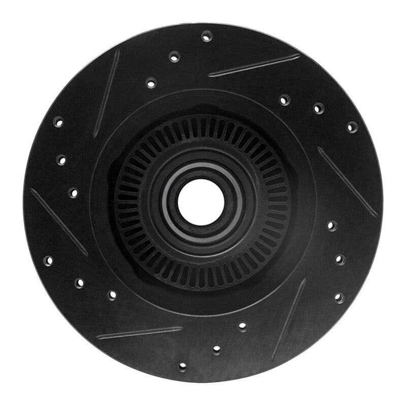 R1 95-97 Ford Ranger (USA/Canada) Front Right Drilled & Slotted Black Brake Rotor-Brake Rotors - Slot & Drilled-Grocery Getter Performance