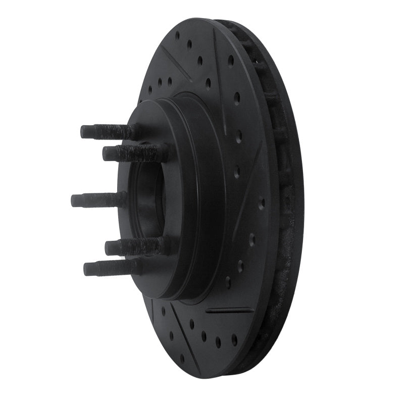 R1 95-97 Ford Ranger (USA/Canada) Front Right Drilled & Slotted Black Brake Rotor-Brake Rotors - Slot & Drilled-Grocery Getter Performance