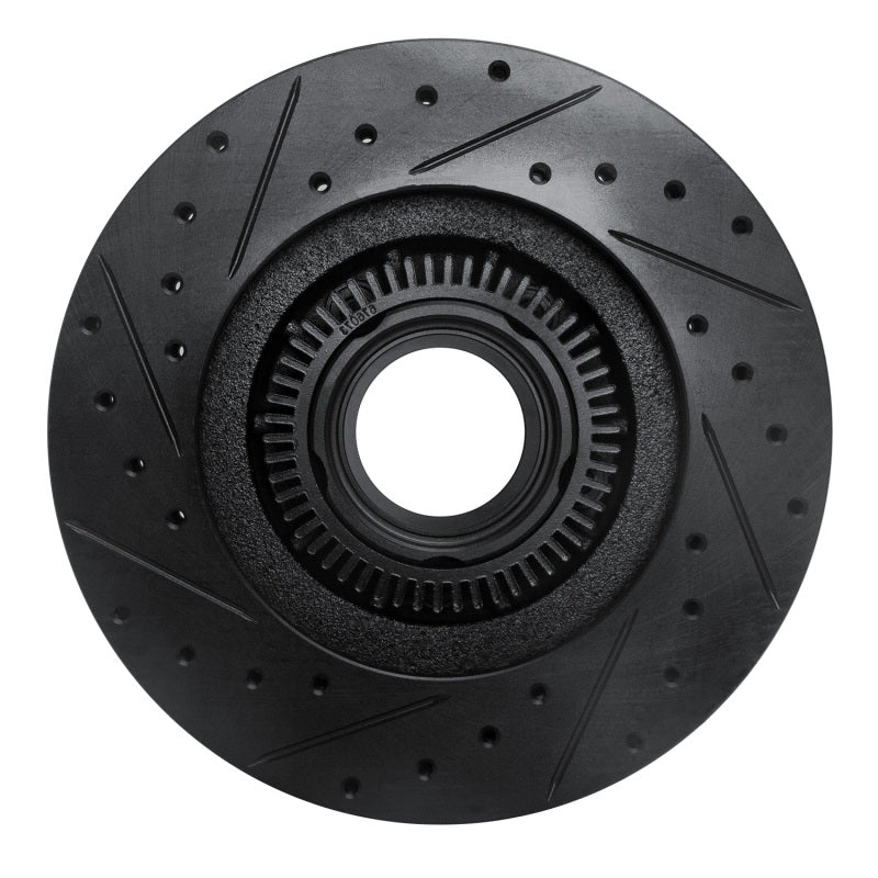 R1 95-97 Ford Ranger (USA/Canada) Front Right Drilled & Slotted Black Brake Rotor-Brake Rotors - Slot & Drilled-Grocery Getter Performance