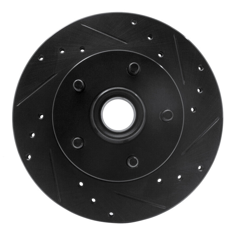 R1 95-97 Ford Ranger (USA/Canada) Front Right Drilled & Slotted Black Brake Rotor-Brake Rotors - Slot & Drilled-Grocery Getter Performance