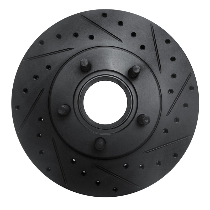 R1 95-97 Ford Ranger (USA/Canada) Front Right Drilled & Slotted Black Brake Rotor-Brake Rotors - Slot & Drilled-Grocery Getter Performance