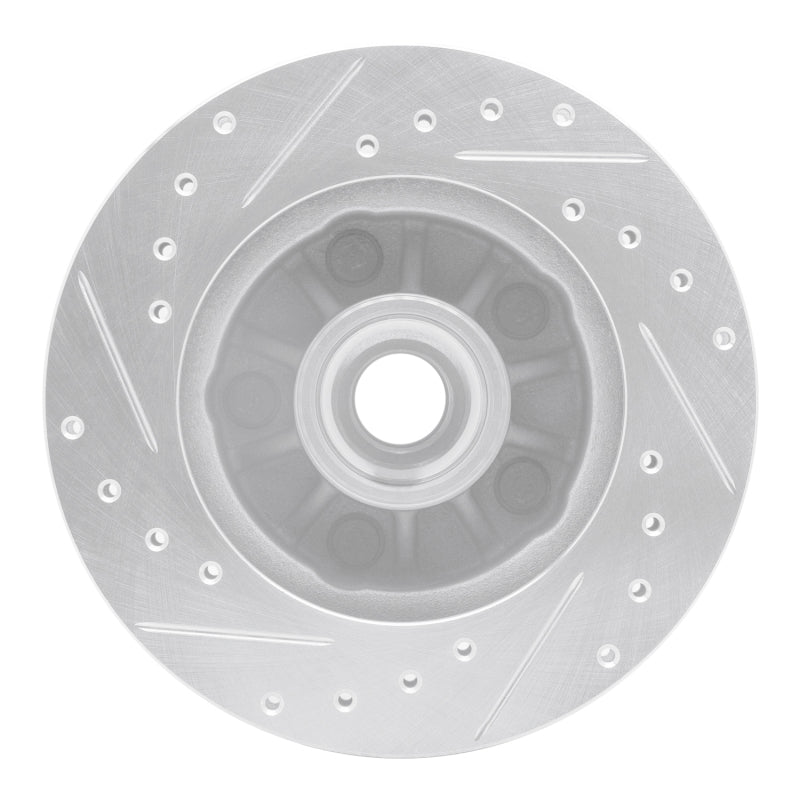 R1 95-97 Ford Ranger (USA/Canada) Front Right Drilled & Slotted Silver Brake Rotor-Brake Rotors - Slot & Drilled-Grocery Getter Performance