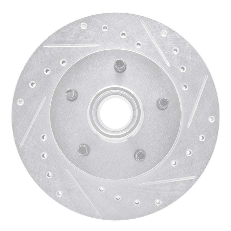 R1 95-97 Ford Ranger (USA/Canada) Front Right Drilled & Slotted Silver Brake Rotor-Brake Rotors - Slot & Drilled-Grocery Getter Performance