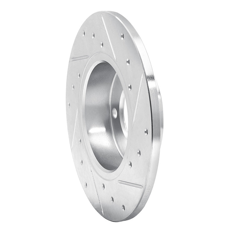 R1 95-98 BMW 318TI Front Left Drilled & Slotted Silver Brake Rotor-Brake Rotors - Slot & Drilled-Grocery Getter Performance