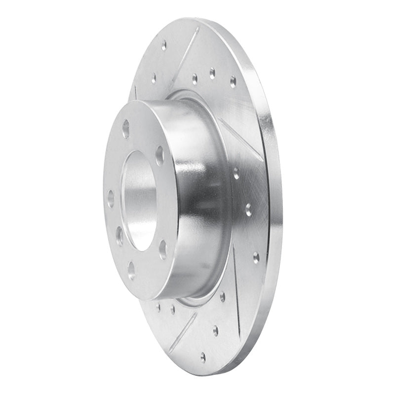 R1 95-98 BMW 318TI Front Left Drilled & Slotted Silver Brake Rotor-Brake Rotors - Slot & Drilled-Grocery Getter Performance