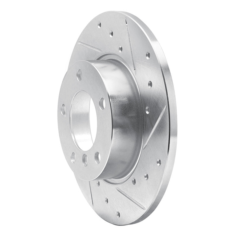 R1 95-98 BMW 318TI Front Right Drilled & Slotted Silver Brake Rotor-Brake Rotors - Slot & Drilled-Grocery Getter Performance