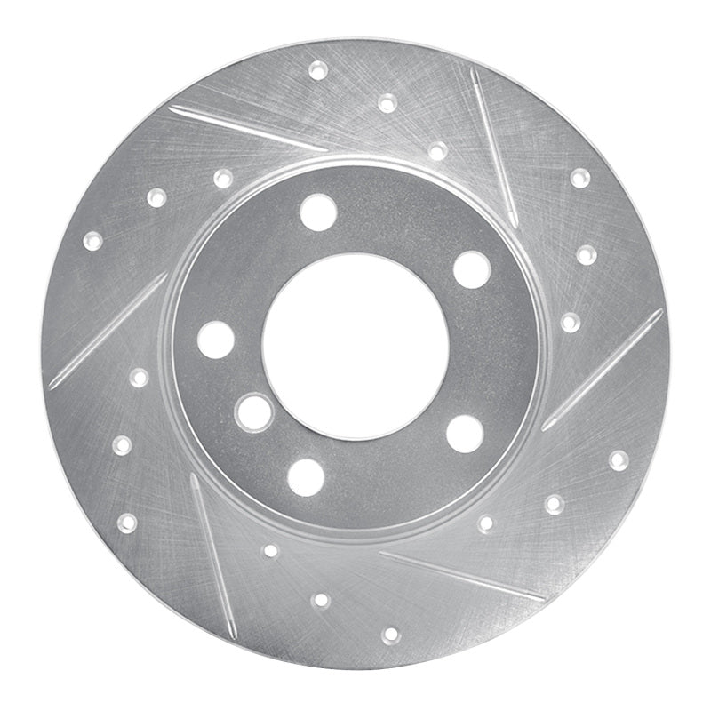 R1 95-98 BMW 318TI Front Right Drilled & Slotted Silver Brake Rotor-Brake Rotors - Slot & Drilled-Grocery Getter Performance