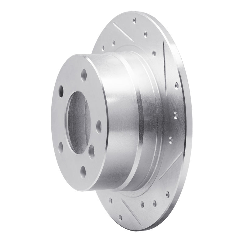 R1 95-99 BMW 318TI Rear Right Drilled & Slotted Silver Brake Rotor-Brake Rotors - Slot & Drilled-Grocery Getter Performance