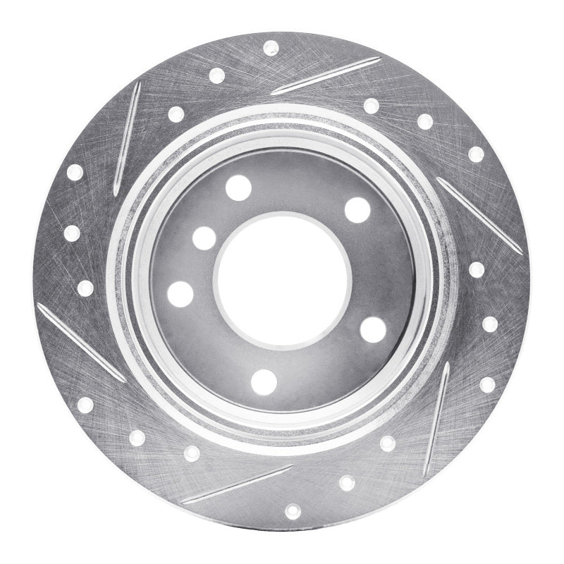 R1 95-99 BMW 318TI Rear Right Drilled & Slotted Silver Brake Rotor-Brake Rotors - Slot & Drilled-Grocery Getter Performance