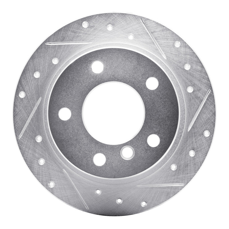 R1 95-99 BMW 318TI Rear Right Drilled & Slotted Silver Brake Rotor-Brake Rotors - Slot & Drilled-Grocery Getter Performance