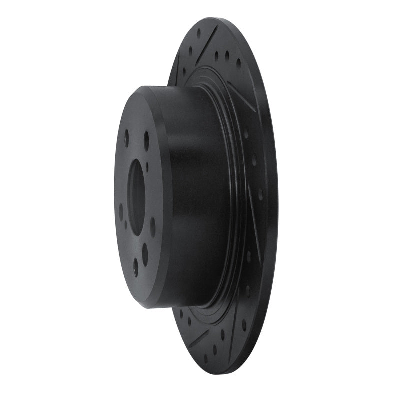 R1 95-99 Toyota AVALON Rear Left Drilled & Slotted Black Brake Rotor-Brake Rotors - Slot & Drilled-Grocery Getter Performance