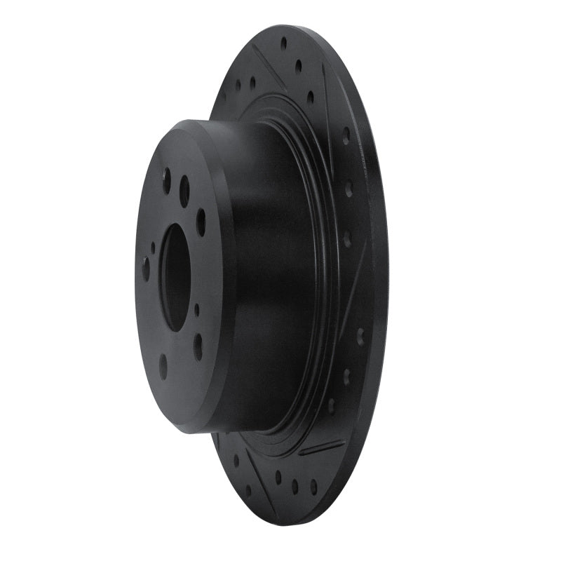 R1 95-99 Toyota AVALON Rear Right Drilled & Slotted Black Brake Rotor-Brake Rotors - Slot & Drilled-Grocery Getter Performance