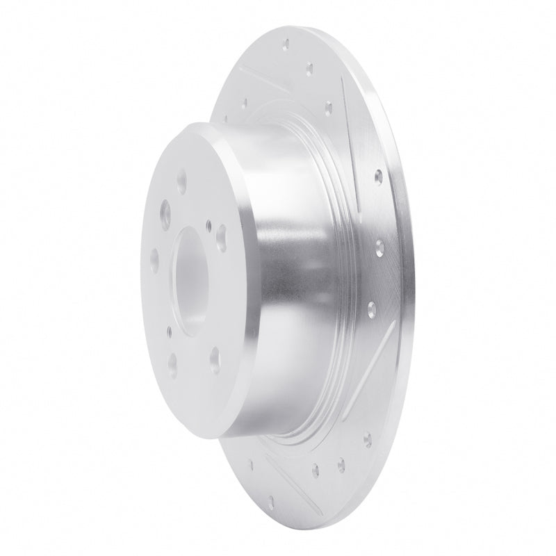 R1 95-99 Toyota Avalon Rear Right Drilled & Slotted Silver Brake Rotor-Brake Rotors - Slot & Drilled-Grocery Getter Performance