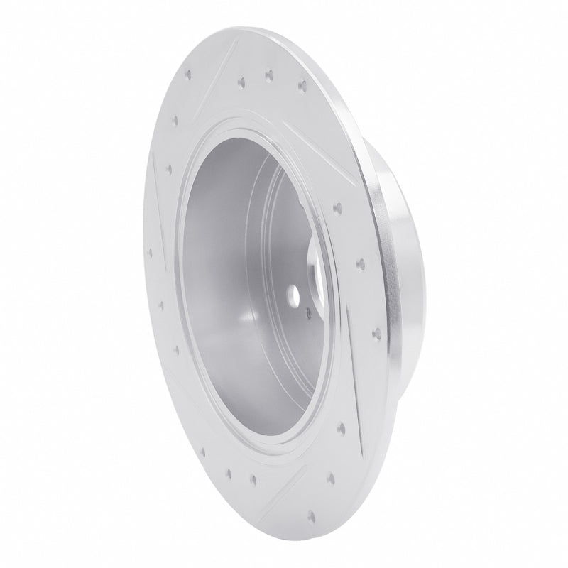 R1 95-99 Toyota Avalon Rear Right Drilled & Slotted Silver Brake Rotor-Brake Rotors - Slot & Drilled-Grocery Getter Performance