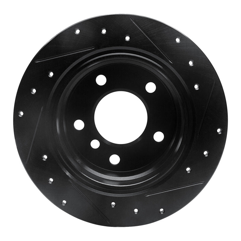 R1 96-02 BMW Z3 Rear Left Drilled & Slotted Black Brake Rotor-Brake Rotors - Slot & Drilled-Grocery Getter Performance