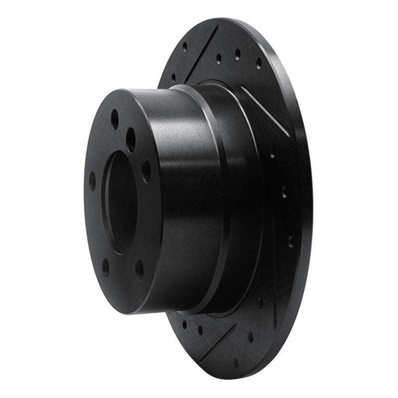 R1 96-02 BMW Z3 Rear Left Drilled & Slotted Black Brake Rotor-Brake Rotors - Slot & Drilled-Grocery Getter Performance