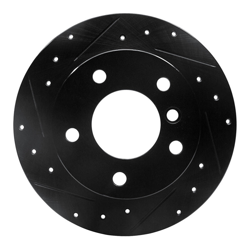 R1 96-02 BMW Z3 Rear Left Drilled & Slotted Black Brake Rotor-Brake Rotors - Slot & Drilled-Grocery Getter Performance