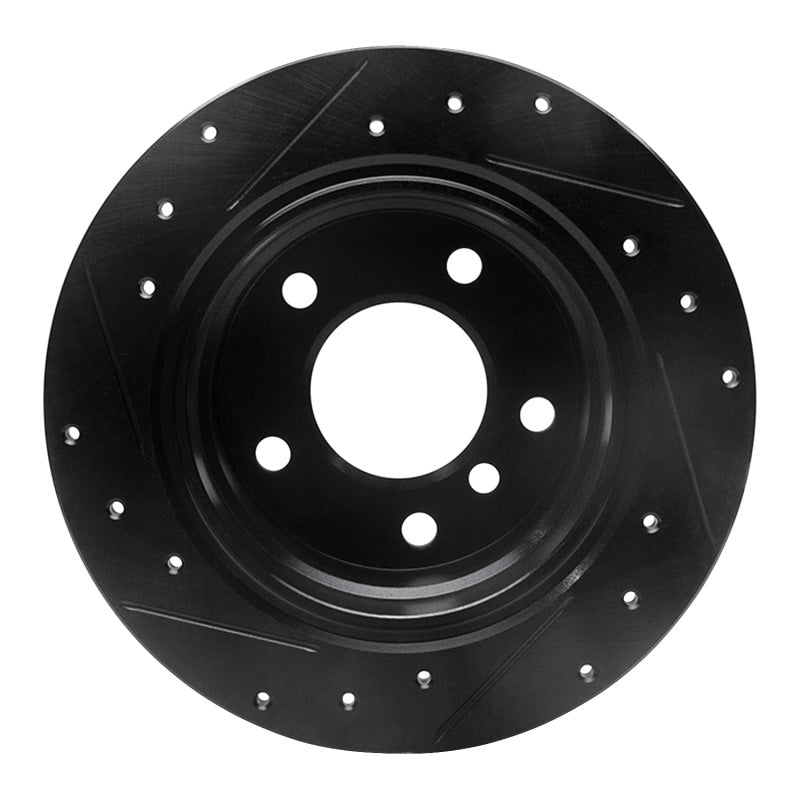 R1 96-02 BMW Z3 Rear Right Drilled & Slotted Black Brake Rotor-Brake Rotors - Slot & Drilled-Grocery Getter Performance