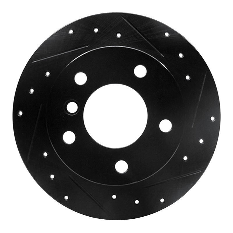 R1 96-02 BMW Z3 Rear Right Drilled & Slotted Black Brake Rotor-Brake Rotors - Slot & Drilled-Grocery Getter Performance