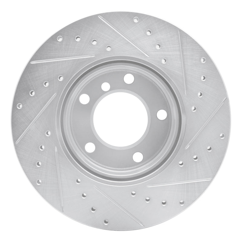 R1 96-03 BMW 525I (USA/Canada) Front Left Drilled & Slotted Silver Brake Rotor-Brake Rotors - Slot & Drilled-Grocery Getter Performance