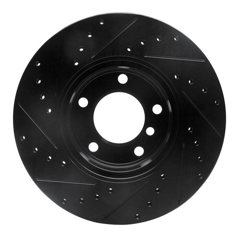 R1 96-03 BMW 525I (USA/Canada) Front Right Drilled & Slotted Black Brake Rotor-Brake Rotors - Slot & Drilled-Grocery Getter Performance