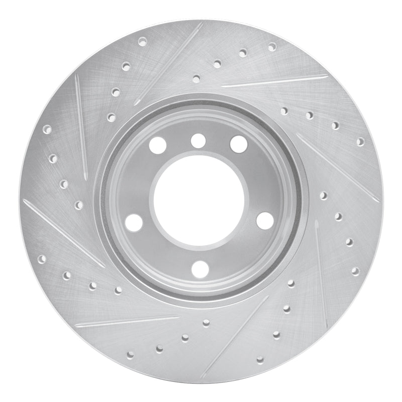 R1 96-03 BMW 528I Front Right Drilled & Slotted Silver Brake Rotor-Brake Rotors - Slot & Drilled-Grocery Getter Performance