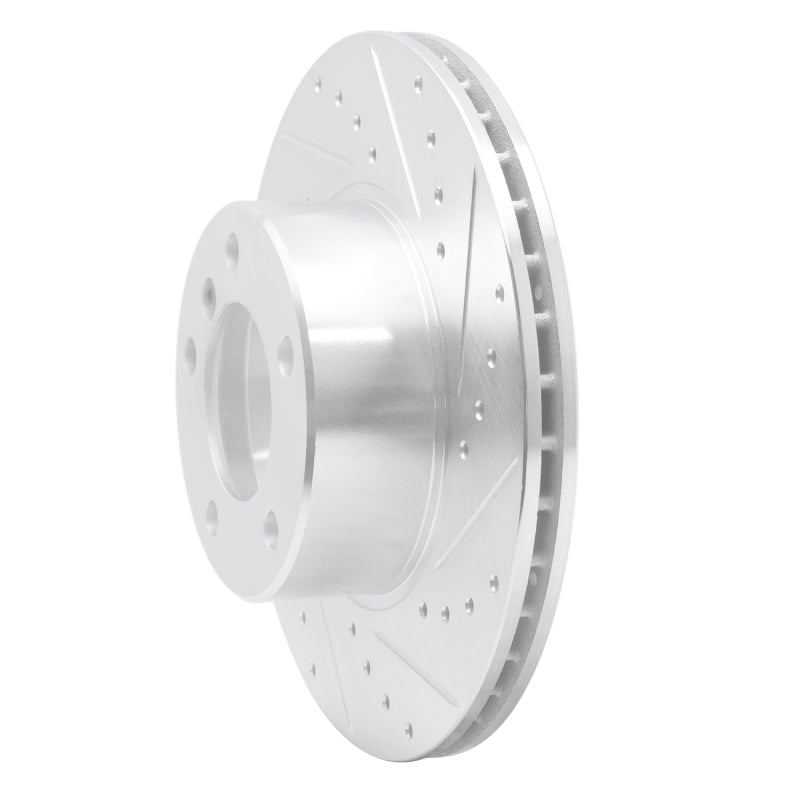 R1 96-03 BMW 528I Front Right Drilled & Slotted Silver Brake Rotor-Brake Rotors - Slot & Drilled-Grocery Getter Performance